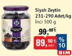İNCİ SİYAH ZEYTİN 500 G